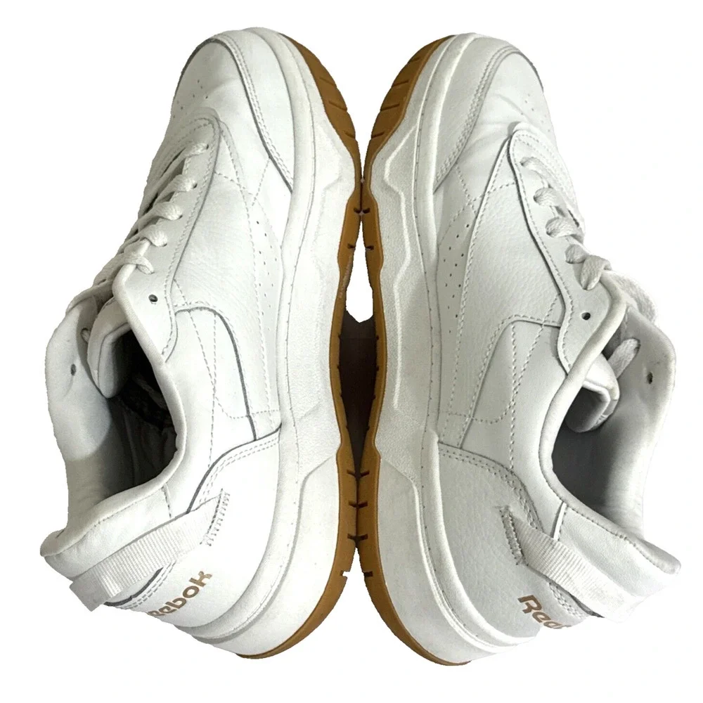 Women's Reebok Classics Chalk Casual Lace-Up Shoes AR30184W White/Rose/Gold - Picture 4 of 9